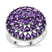 EverTrue African Amethyst 3.20 ctw Ring in Platinum Bond (Size 7.0)