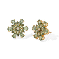 EverTrue Tanzanian Natural Green Apatite and White Zircon 4.80 ctw Earrings in 18K YG Plated