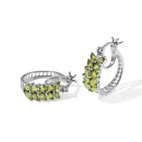EverTrue Arizona Peridot 1.75 ctw Hoop Earrings in Platinum Bond
