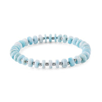 Larimar 75.00 ctw Beaded Stretch Bracelet