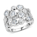 D'Joy White Topaz 2.10 ctw Ring in Rhodium Over Sterling Silver - Sticky add to cart bar