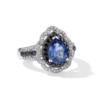 D''Joy Kashmir Kyanite, Multi Gemstone Ring in Rhodium Over Sterling Silver (Size 7.0) 3.40 ctw