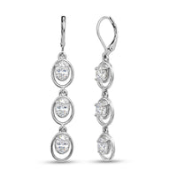 EverTrue White Topaz 3.60 ctw Earrings in Platinum Bond