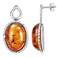 Baltic Amber Stud Drop Earrings in Sterling Silver - Sticky add to cart bar