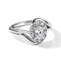 D'Joy Premium Hyalite Opal, White Zircon Ring in Rhodium Over Sterling Silver (Size 10.0) 0.90 ctw