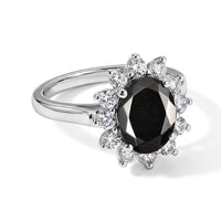 D''Joy Shungite, White Zircon Ring in Rhodium Over Sterling Silver (Size 6.0) 2.20 ctw