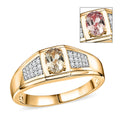 D'Joy AAA Turkizite and Moissanite 1.20 ctw Men's Ring in 18K Vermeil Yellow Gold Over Sterling Silver - Sticky add to cart bar