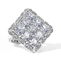 EverTrue Simulated Diamond Ring in Platinum Bon (Size 10.0) 10.85 ctw