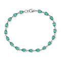 Rhapsody AAAA Boyaca Colombian Emerald 6.40 ctw Green Fire Cascade Bracelet in 950 Platinum (7.25 In) 5.20 Grams - Sticky add to cart bar