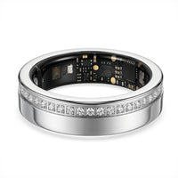 Livmore Moissanite 0.10 ctw Multifunctional V1 Smart Ring in ION Plated Black Stainless Steel (Size 10.0)