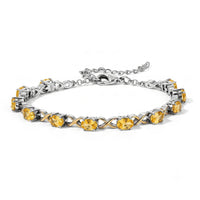 EverTrue Brazilian Citrine 4.75 ctw Bracelet in 18K YG Plated and Platinum Bond (6.50-8.50In)