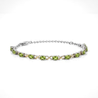EverTrue Hebei Peridot 5.10 ctw Fancy Bracelet in 18K YG Plated and Platinum Bond (6.5-8.5In)