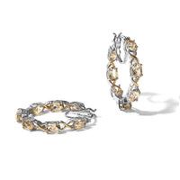EverTrue Brazilian Citrine Hoop Earrings in 18K YG Plated and Platinum Bond 6.00 ctw