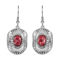 EverTrue Premium Norwegian Thulite 5.60 ctw Earrings in Platinum Bond