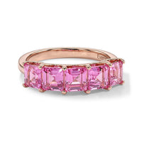 EverTrue Lab Created Pink Sapphire and White Zircon 2.50 ctw Ring in 14K RG Plated (Size 6.0)