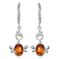 Baltic Amber Earrings in Sterling Silver