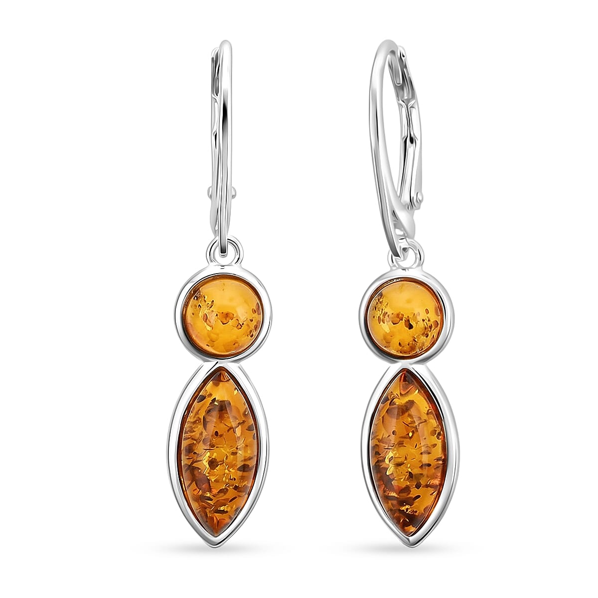 Baltic Amber Earrings in Sterling Silver