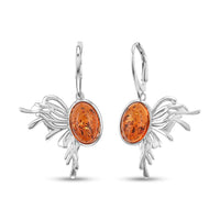 Baltic Amber Fine Earrings in Sterling Silver