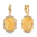 Baltic Butterscotch Amber, Simulated Diamond 1.60 ctw Earrings in 14K YG Over Sterling Silver - Sticky add to cart bar
