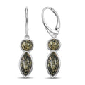 Green Amber Dangle Earrings in Sterling Silver - Sticky add to cart bar