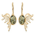 Green Amber Earrings in 14K YG Over Sterling Silver - Sticky add to cart bar