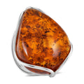 Honey Amber Open Wrap Adjustable Ring in Sterling Silver - Sticky add to cart bar