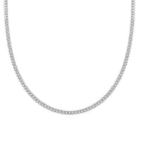 Italian Flat Curb Chain Necklace in Sterling Silver 5.94 Grams (24 Inches)