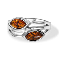 Baltic Amber Ring in Sterling Silver (Size 6)