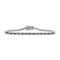 D'Joy Natural Green Diamond Classic Tennis Bracelet in Rhodium Over Sterling Silver (7.25 In) 1.00 ctw