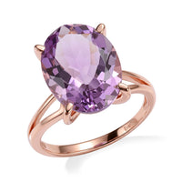 EverTrue Rose De France Amethyst Solitaire Ring in 18K YG Plated (Size 6.0) 9.25 ctw