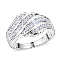 D'Joy White Topaz Ring in Rhodium Over Sterling Silver (Size 10.0) 1.70 ctw
