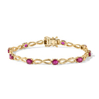 EverTrue Niassa Ruby (FF) Bracelet in 18K YG Plated 7.25 In 5.00 ctw