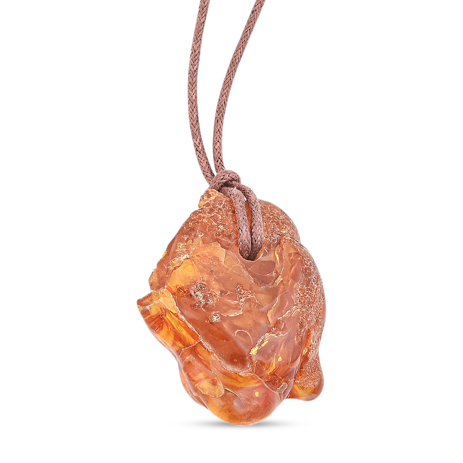 Baltic Amber Brown Rope Necklace (32 Inches)