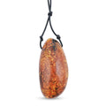 Butterscotch Amber Black Leather Necklace (24 Inches) - Sticky add to cart bar