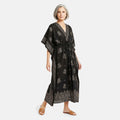Neelam Fashions Black Gold Foil Kaftan - One Size Fits Most - Sticky add to cart bar