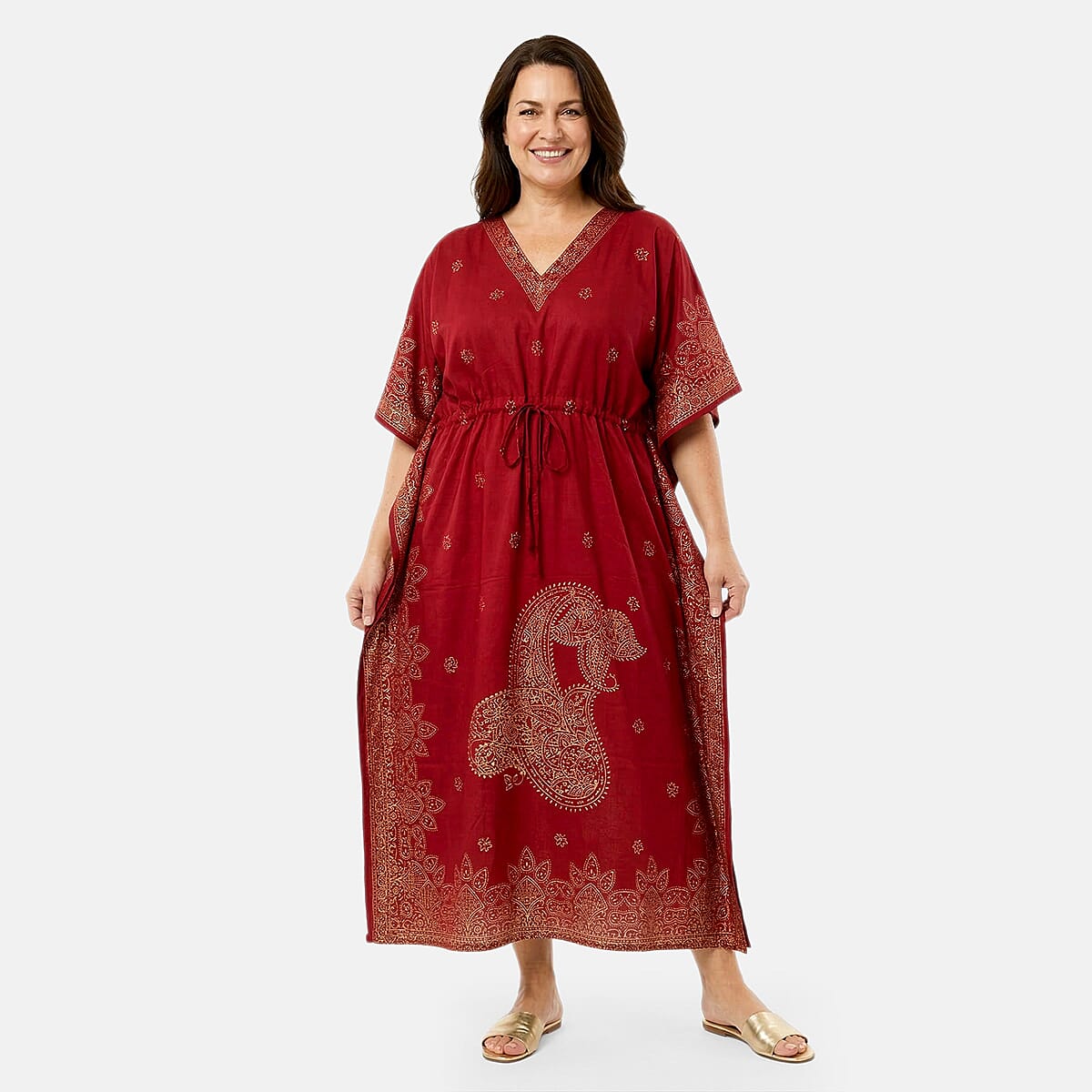 Neelam Fashions Red Adjustable Kaftan - One Size Fits Most