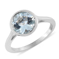 D'Joy Aquamarine Ring in Platinum Over Sterling Silver - Sticky add to cart bar