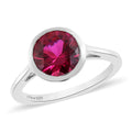 D'Joy Simulated Ruby Color Diamond Ring in Platinum Over Sterling Silver - Sticky add to cart bar