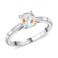 D'Joy Mercury Mystic Topaz Ring in Platinum Over Sterling Silver