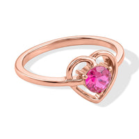 D'Joy Simulated Ruby Color Diamond 0.65 ctw Solitaire Ring in 14K Rose Gold Over Sterling Silver (Size 6.0)