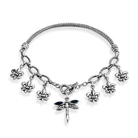 Bali Legacy Abalone Shell Bracelet with Dragonfly Charm in Sterling Silver (7.25 In)