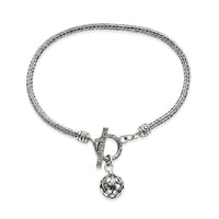 Bali Legacy Sterling Silver Toggle Bracelet with Charm