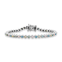 TLV Luxuriant Lab Grown Multi Diamond (IR) (SI) Bracelet in Rhodium Over Sterling Silver (6.50 In) 2.00 ctw