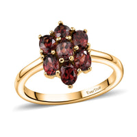 EverTrue Raspberry Zircon 2.00 ctw Ring in 18K YG Plated (Size 8.0)