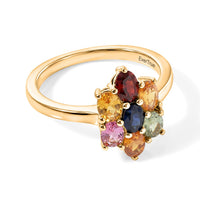 EverTrue Multi Sapphire 1.65 ctw Ring in 18K YG Plated (Size 7.0)