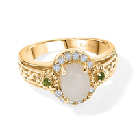 EverTrue White Moonstone, Multi Gemstone Ring in 18K YG Plated (Size 6.0) 1.90 ctw