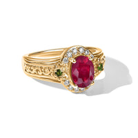 EverTrue Niassa Ruby (FF) and Multi Gemstone 2.10 ctw Ring in 18K YG Plated (Size 8.0)