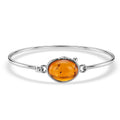 Baltic Amber Bangle Bracelet in Sterling Silver (7.50 In) - Sticky add to cart bar