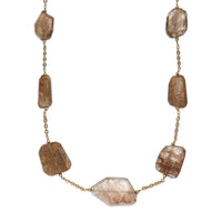 EverTrue Rutile Quartz 265.00 ctw Beaded Necklace in ION Plated Yellow Gold Stainless Steel 24-26 Inches