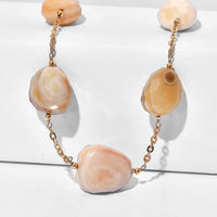 EverTrue Banded Agate 340.00 ctw Beaded Necklace in ION Plated Yellow Gold Stainless Steel 24-26 Inches
